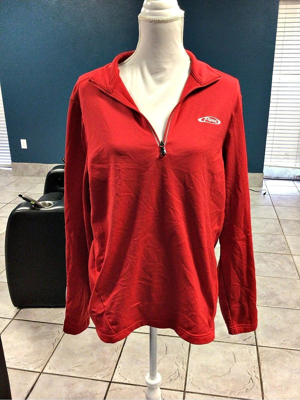 Under Armour  1/4 Zip Red & White Half-Zip